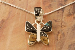 Calvin Begay Starry Night Sterling Silver Butterfly Pendant